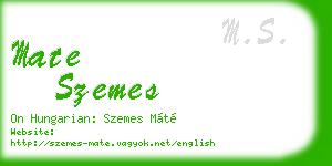 mate szemes business card