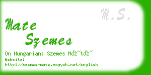 mate szemes business card